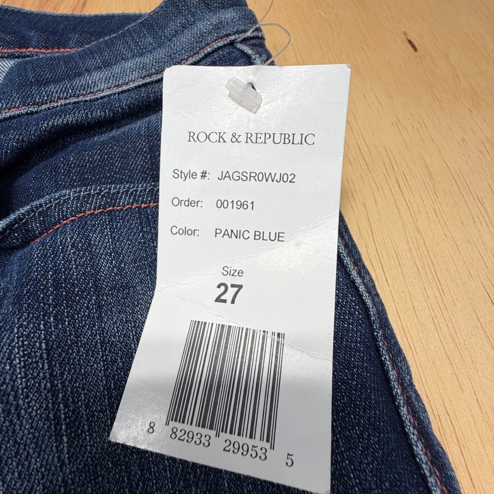 Rock & Republic Jagger Jeans Size 27 Bootcut Dark Wash NWT - Picture 2 of 13